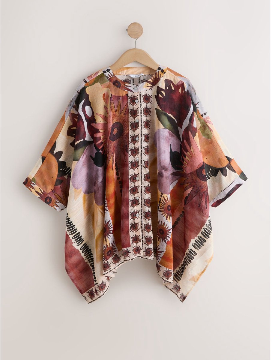 Next - Dames - Overhead overhemd met print - Crème