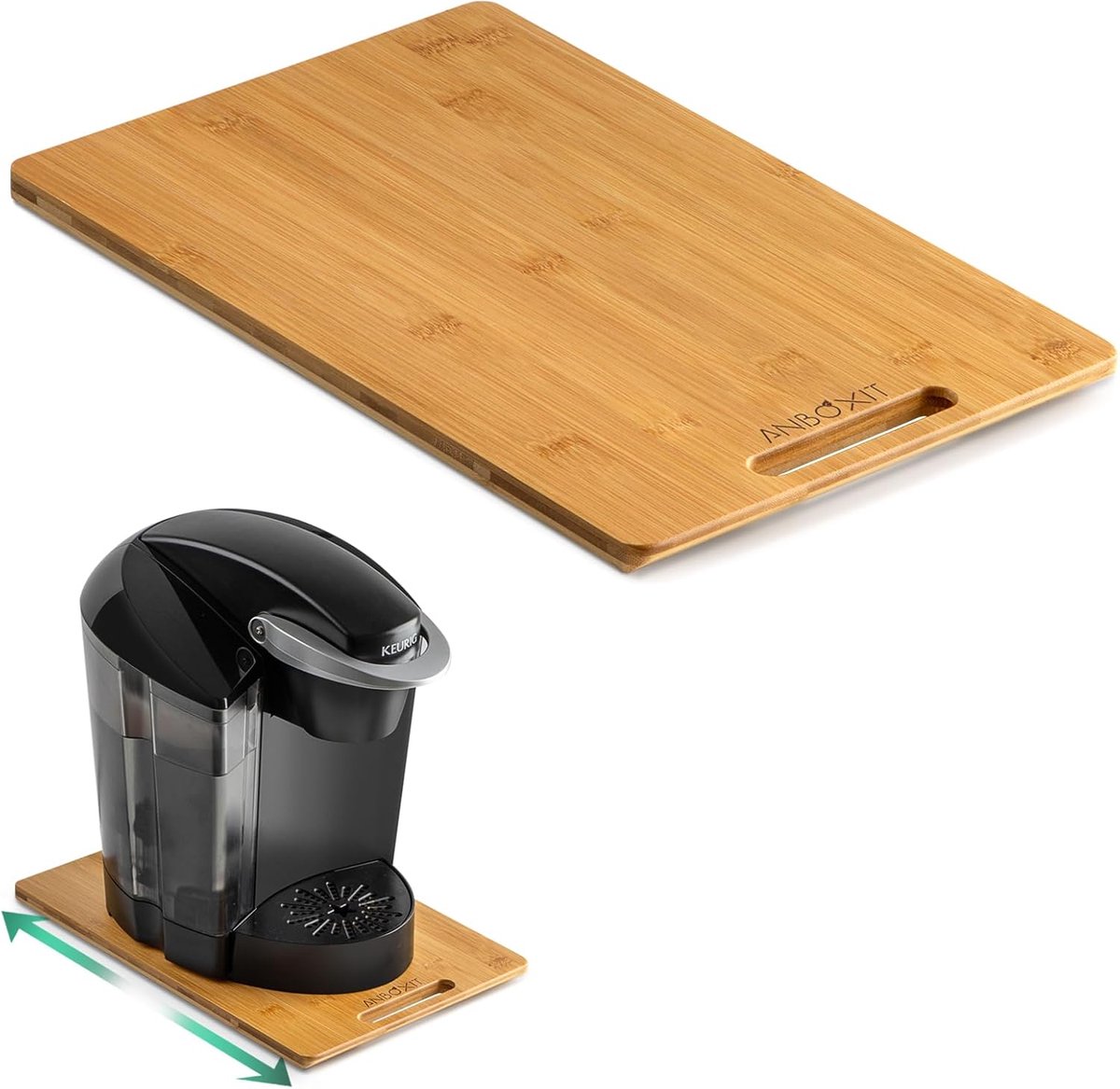 Apparaat Schuifregelaar - Keukenlade Rol - Koffiezetapparaat Plaatsen - Soepel Rubberwiel - 37x24 cm - Bamboe