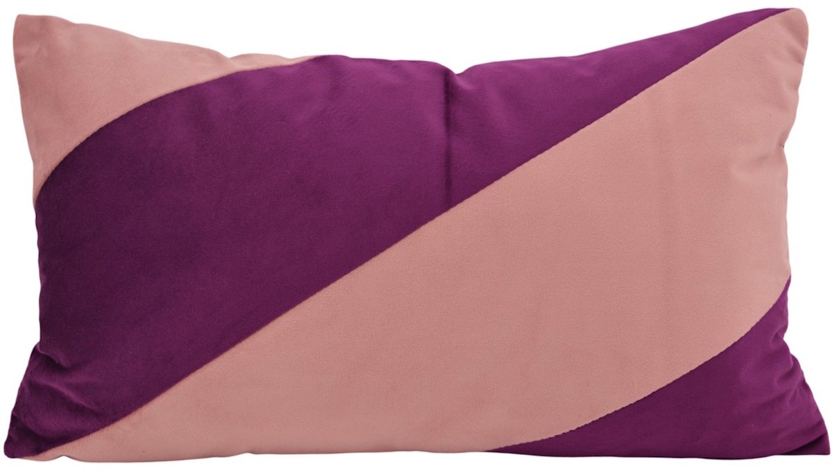 NOVÉE Sierkussen Velvet Swirl Oudroze/Aubergine | 30 x 50 cm | Polyester
