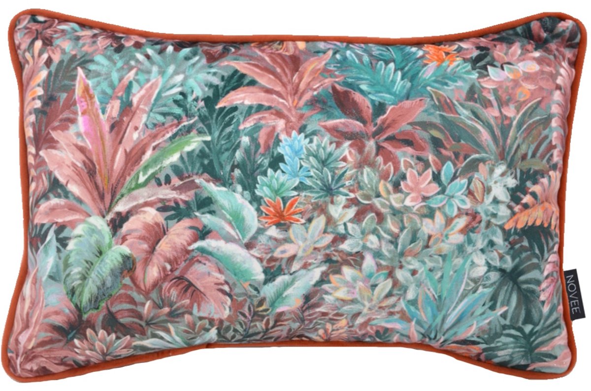 NOVÉE Sierkussen Velvet Jungle Red | 30 x 50 cm | Velvet/Polyester