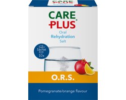 Omslag van Care Plus ORS zakjes (Oral Rehydration Salt) - Granaatappel / Sinaasappel