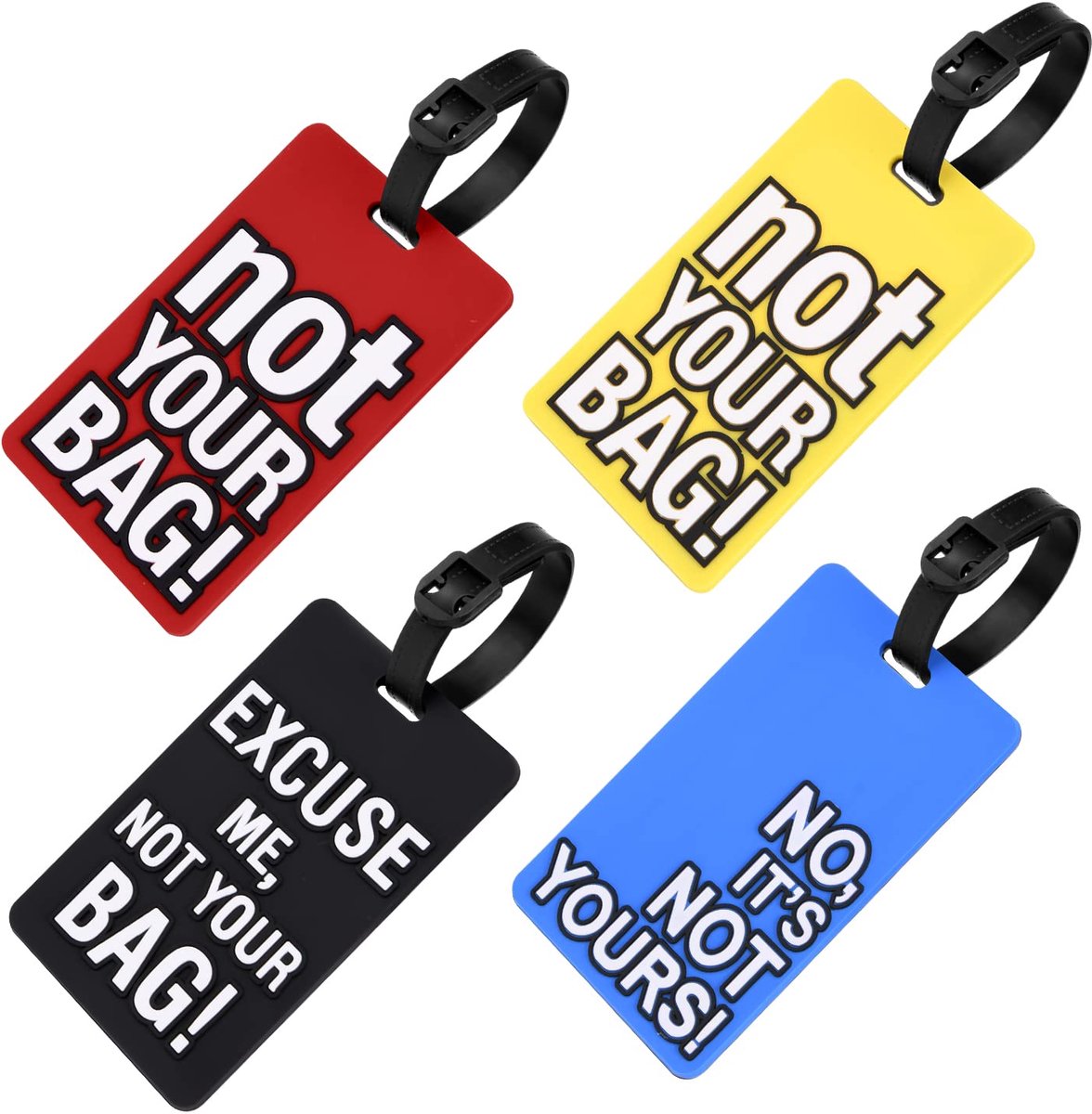 Silicone Bagagetags - 4 Stuks Met Identificatiekaart - Duurzaam en Waterproof