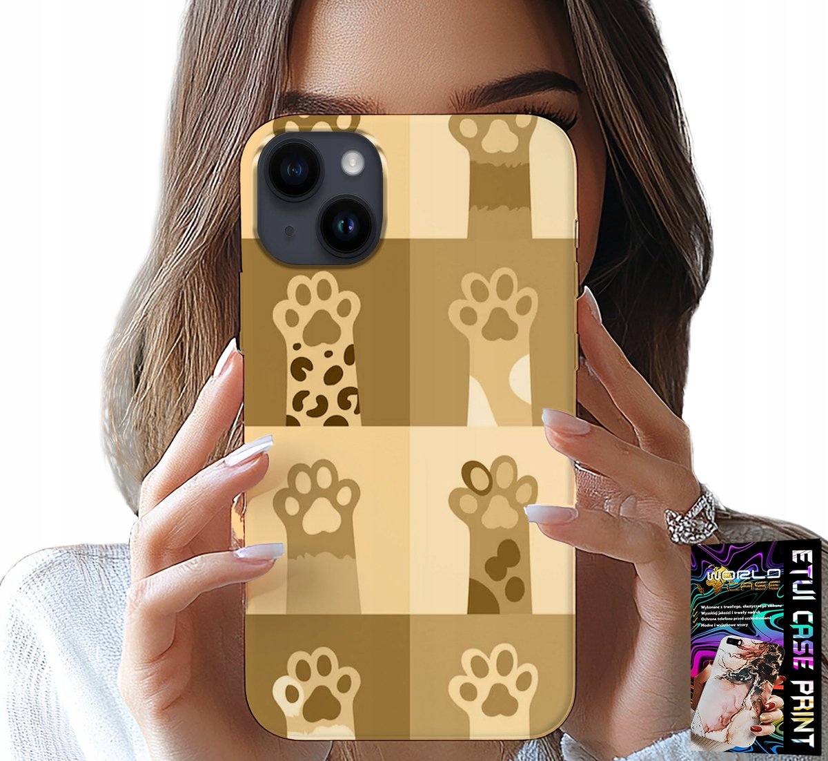 iPhone 15 Plus hoesje - Love Cat, Cat Patterns, Cat Paws