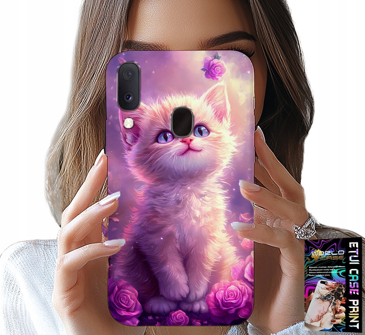 HOESJE VOOR SAMSUNG GALAXY A20E - SCHATTIG KATJE, KAT, DIERENPATROON