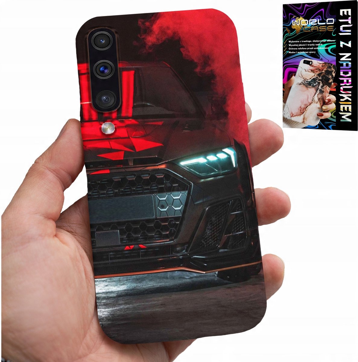 HOESJE VOOR SAMSUNG GALAXY A70 - SPORTWAGENS, AUTOVENTILATOR + GLAS