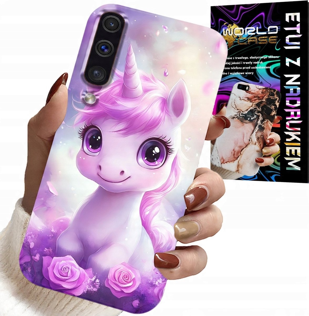 HOESJE VOOR SAMSUNG GALAXY A70 - LEUKE EENHOORN, PATRONEN VOOR KINDEREN