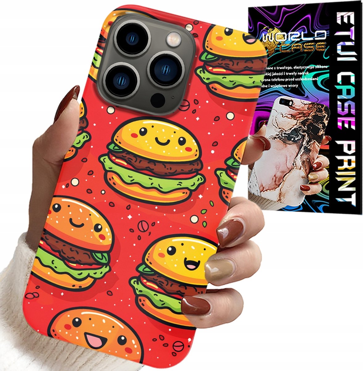 HOESJE VOOR IPHONE 16 PRO MAX - LEUKE HOES MET LACHENDE BURGERS