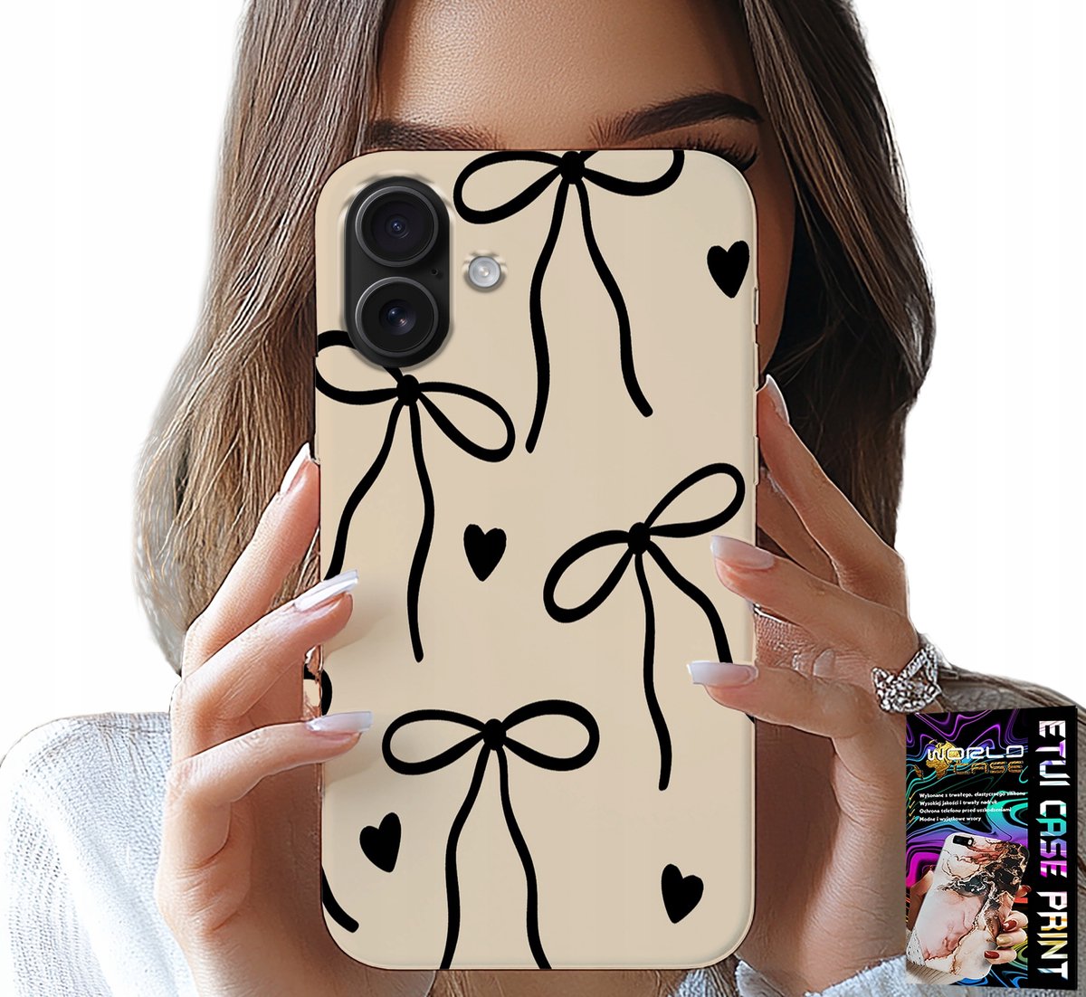 iPhone 16 Plus hoesje - Beige Bowls lint, modieuze patronen