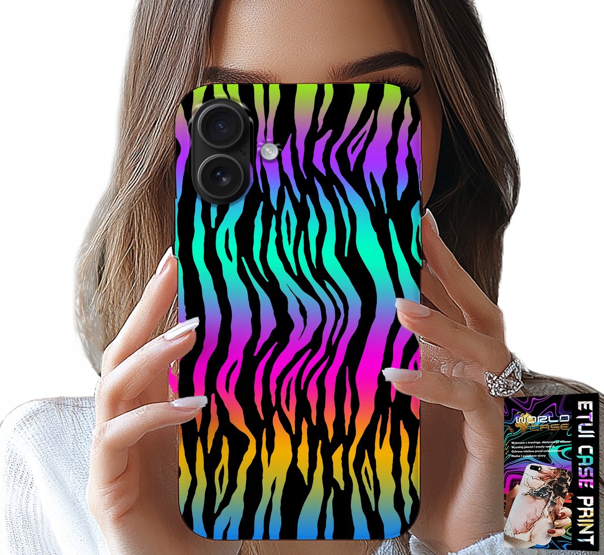HOESJE VOOR IPHONE 16 - ABSTRACTE, KLEURRIJKE PATRONEN + FOLIE