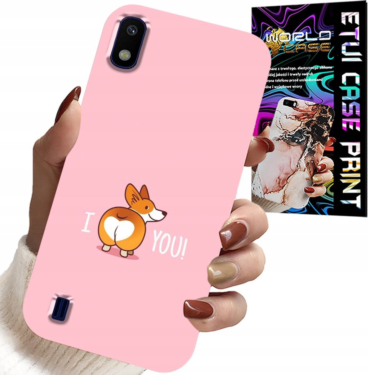 HOESJE VOOR SAMSUNG A10 - GRAPPIGE PATRONEN, IK HOU VAN JE HOND