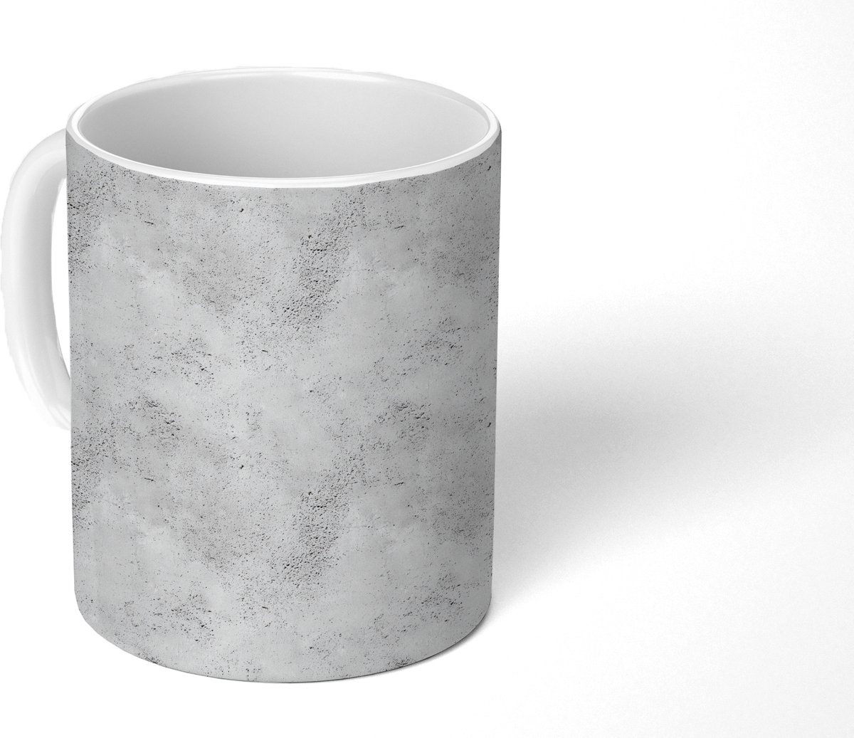 Mok - Koffiemok - Lichtgrijs - Ruw - Subtiel - Mokken - 350 ML - Beker - Koffiemokken - Theemok