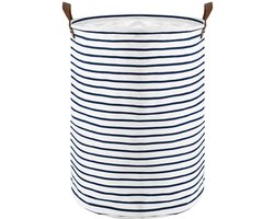 Opvouwbare ronde wasmanden van 45 cm, katoen (blauw, maat M) Wegwerpbaar