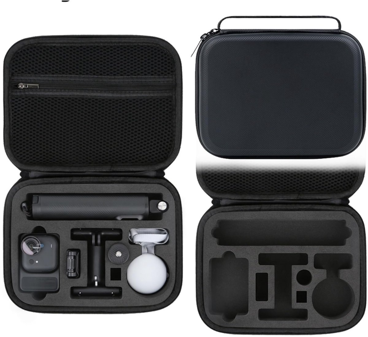 Kraftverdia® Draagtas voor Insta360 GO Ultra, Travel Opbergtas PU Lederen Beschermhoes Anti-Druk en Shockproof Organizer Case voor Go Ultra Camera, Zwart, Draagtas voor GO Ultra