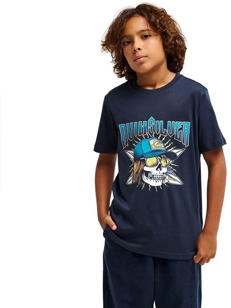 Quiksilver Sound On T-shirt Met Korte Mouwen 14 Years Jongen Blauw