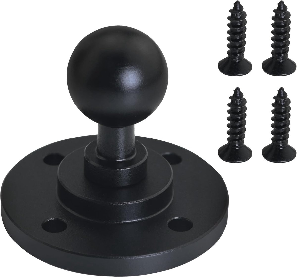 Universele Kogelkop Mount - Camera Statief Connector - Vaste Montage Buiten - Zelftappende Schroeven Inclusief - 17mm Bal - Zwart