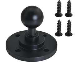Universele Kogelkop Mount - Camera Statief Connector - Vaste Montage Buiten - Zelftappende Schroeven Inclusief - 17mm Bal - Zwart