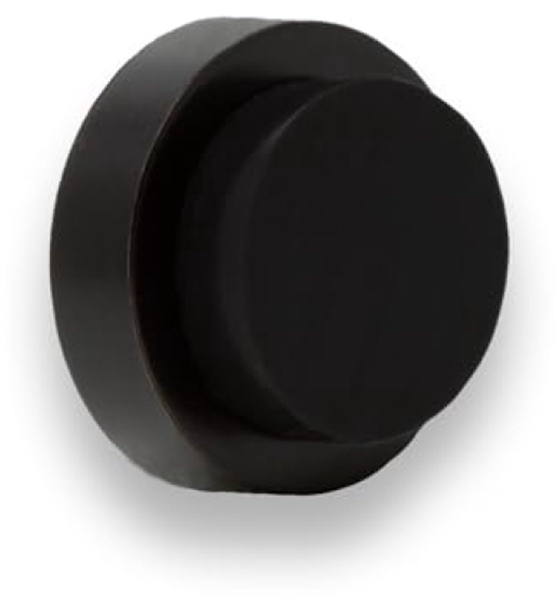 Compacte deurstopper met hendel, roestvrijstalen bescherming, zwarte laklaag