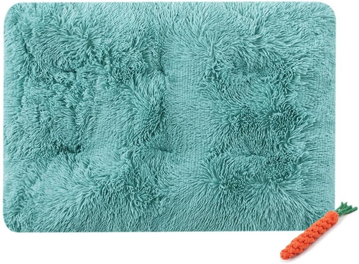 Huisdierenbed - Pluche Kussen - Rustgevend Slapen - Superzacht Warm - 110x75cm - Turkoois Groen