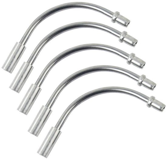 Vijf gebogen aluminium V-Brake rembochten van Alhonga, 90 graden.