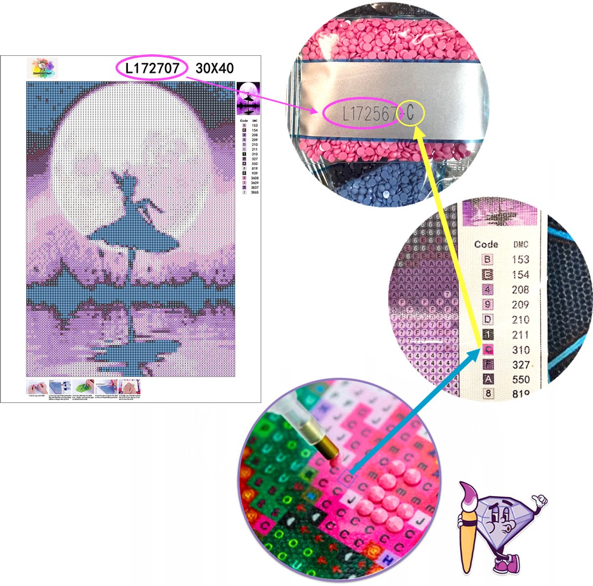 Diamond Painting Ob_M Serie - Diamond Painting Set - 30x30 cm - Nature, Boom
