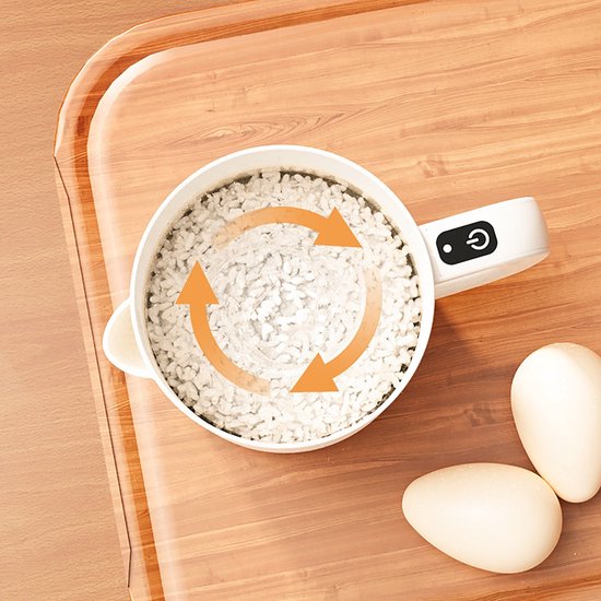Multifunctionele elektrische eierklopper, draagbare eierklopper Geschikt voor in de keuken, rijstwasser, eiermixer, gemakkelijk te reinigen, oplaadbaar keukenapparaat met Type-C-aansluiting, perfect Geschikt voor thuis bakken en koken (gebroken wit). van Merkloos — afbeelding 5