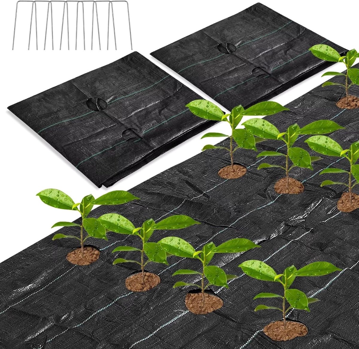 Onkruiddoek Tuin - Bodembedekker Stof - Onkruid Vrij Houden - Ademend Waterdoorlatend - 2x 4x25 voet - Zwart