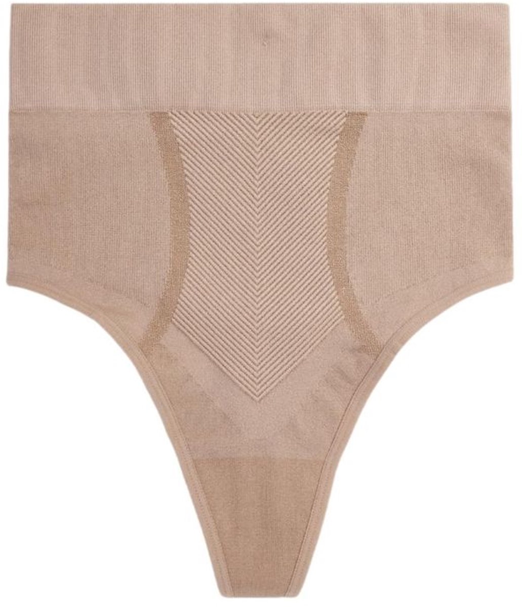 Next Dames - Vormgevende naadloze slip voor gladdere dijen met stevige buikcorrectie - Huidkleur Praline Nude