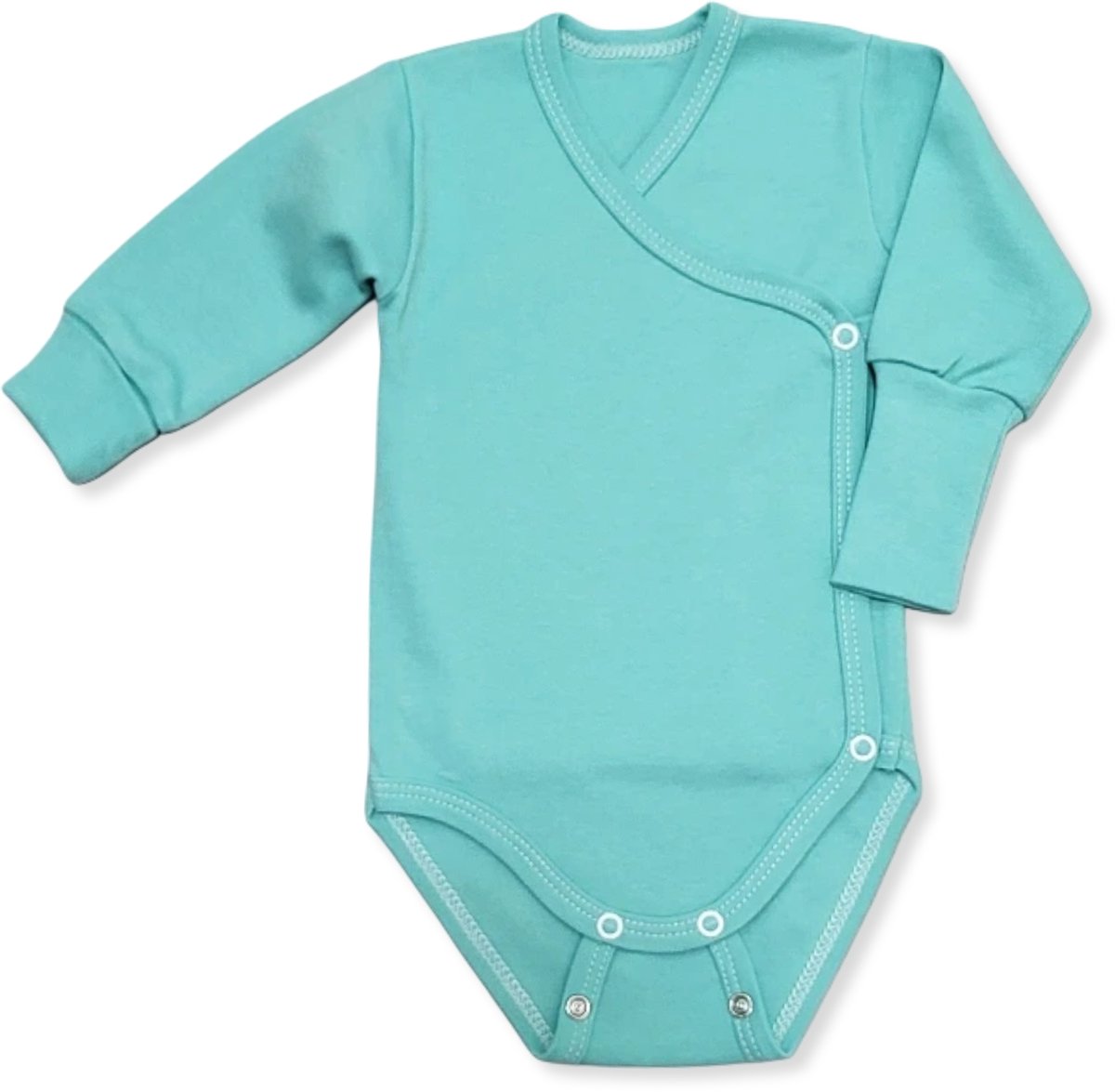 Dartomik - Groeiende Babybody - Lange Mouw - Muntkleur - Beznikkel Drukknoop