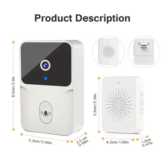 Draadloze videodeurbelcamera met, tweerichtingsaudio, Tuya slimme videodeurbel, wifi, tweeweg intercom, huisbewaking — afbeelding 4