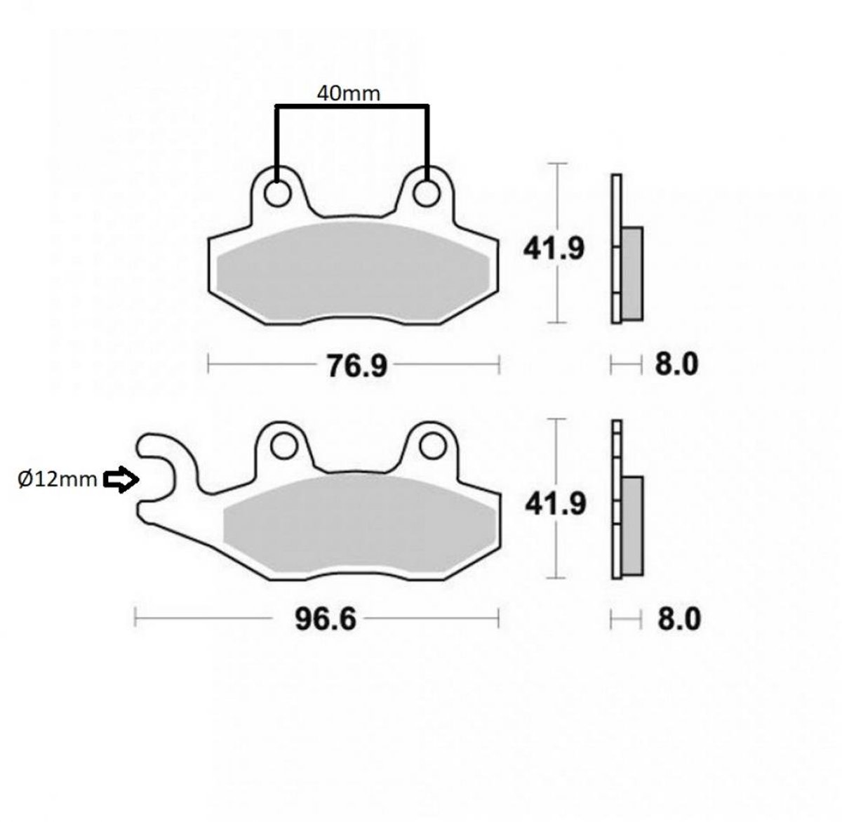 Plaquette de frein Nissin pour Moto Chinois 125 motocycle Neuf
