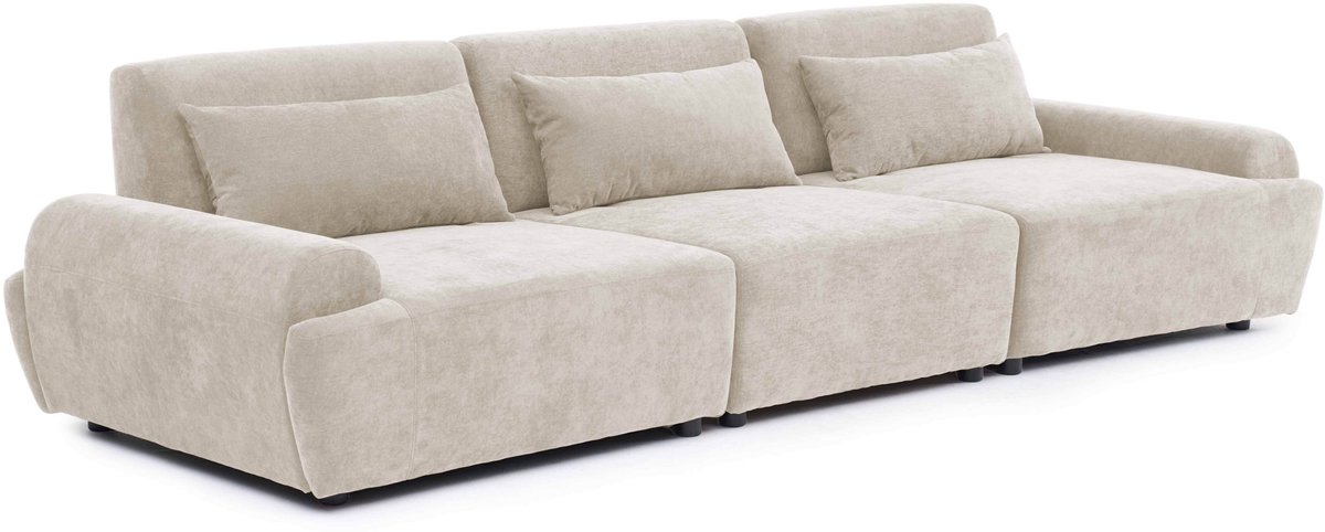 Oviala - Modulaire 3-zitsbank met verstelbare rugleuning 303 cm ecru - Callisto