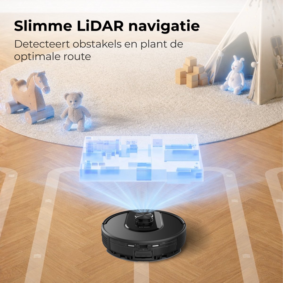 MYBOT X10 - Robotstofzuiger Met Dweilfunctie - 6000PA Zuigkracht - Ideaal voor Huisdierharen – Laadstation – LiDAR Navigatie — afbeelding 6