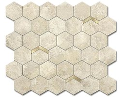 Zelfklevende honingraat wandtegels, marmerlook met metallic accenten, 10 vellen