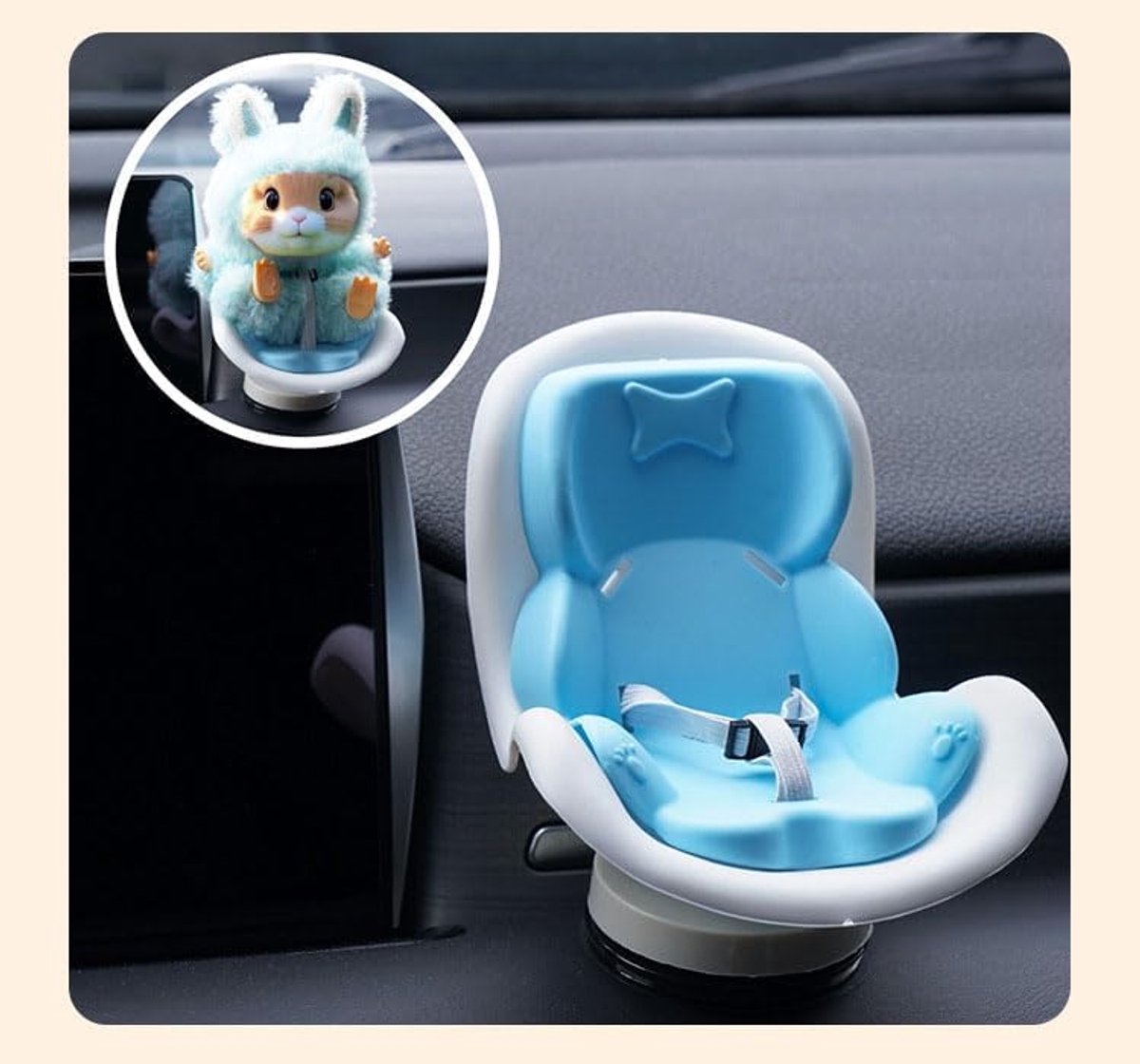 Poppenstoel - Autostoel voor poppen - Poppenaccessoires - Pop niet inbegrepen - Woondecoratie - Autodecoratie - Geschikt voor poppen kleiner dan 20 cm - Blauw - 10,5*11*12 cm — cadeau in Spellen & Speelgoed - foto 7