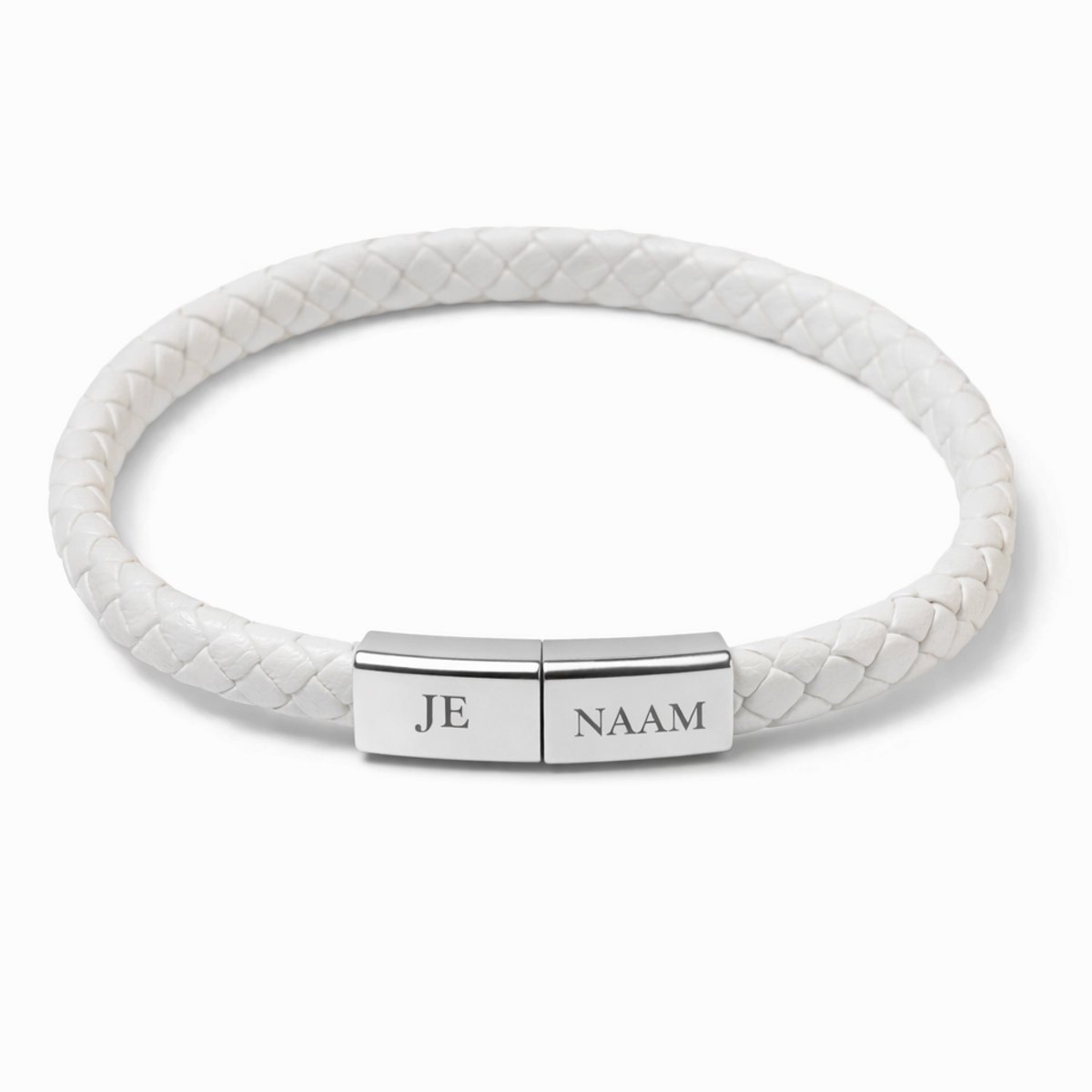 Armband met graveer, Armband met naam, Witte armband met laadkabel en gravure - gevlochten band - gepersonaliseerd, Armband met naamplaatje ,graveerarmband