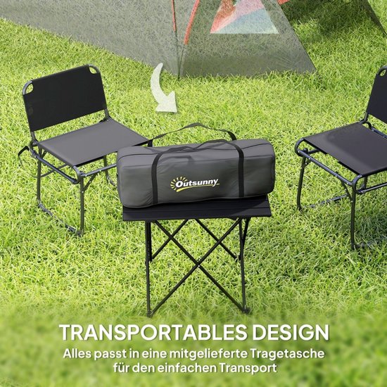 Campingtent 3 persoons OUTSUNNY- koepeltent familietent waterdicht 2000 mm - lichtgewicht tent met veranda - UV 50+ - met grondzeil, ramen en hordeur - voor camping, trekking en tuin - grijs - 315 x 215 x 130 cm van Merkloos — afbeelding 2