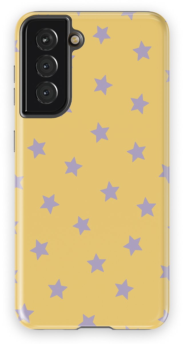 DripCase Hoesje Samsung Galaxy S21 | Sterren Design | Magnetisch Opladen | 2-in-1 Ontwerp | Stars Backcover Sunny Lilac