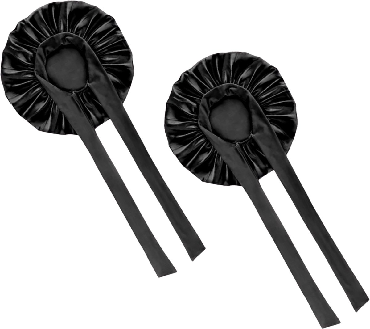 Purepeak Luxe Slaapmuts Set 2 Stuks - Satijnen Bonnet - Haarnetje - Zwart