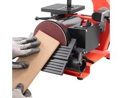 VEVOR Band- en Schijfschuurmachine 250 W, 127 Mm Schijfschuurmachine en 25,4 X 762 Mm Bandschuurmachine, met 0-45° Verstelbare Werktafel en Stofafzuigaansluiting voor Houtbewerking, Messen Slijpen