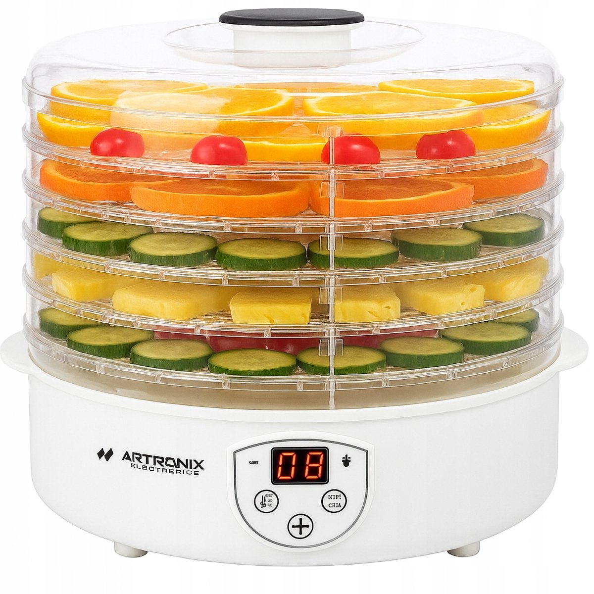 Artronix Serie - Voedseldroger - Temperatuurregeling - 5 Lagen - Energiezuinig