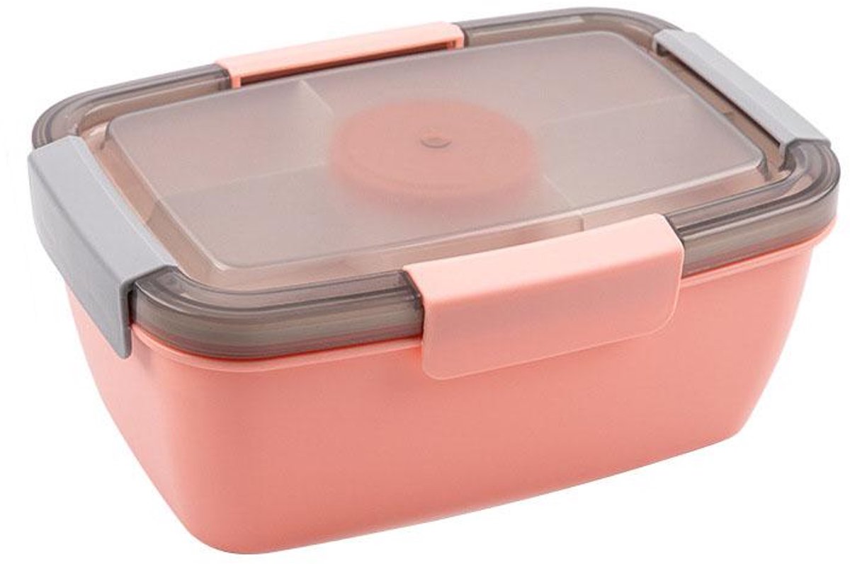 TuseRxln Lunchbox - Bento Box - 2000 ml - Compartmentalized - 1 Stuk - Voor Kinderen En Volwassenen - Roze