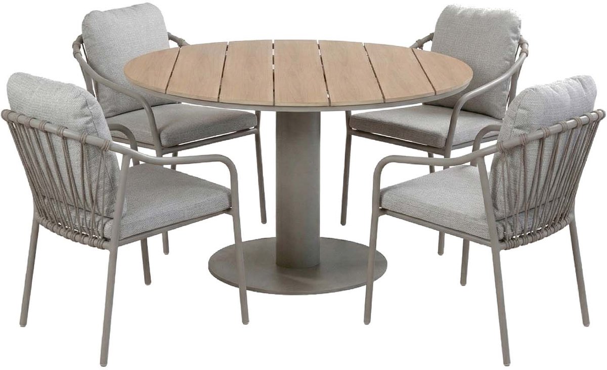 5-delige ronde tuinset | 4 Parijs tuinstoelen | Tuintafel Tower ø120cm