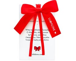 Lullalove - Kinderwagenaccessoire - Rode strik voor geluk - 5,5 cm x 6 cm