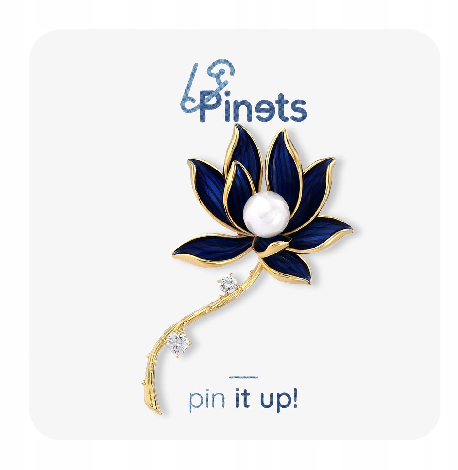 PINETS Lotus Bloesem Brosch 14k goud met zirkonia