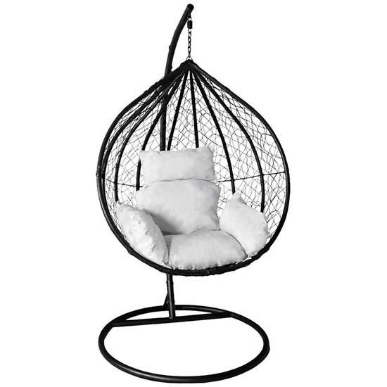 Egg hangstoel zwart roundabout ei stoel hang