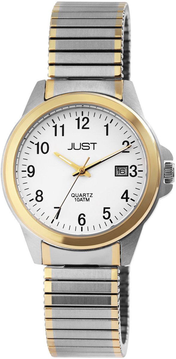 JUST Herenhorloge van roestvrij staal Roswin Just herenhorloge van roestvrij staal met trekband, 3 wijzers,