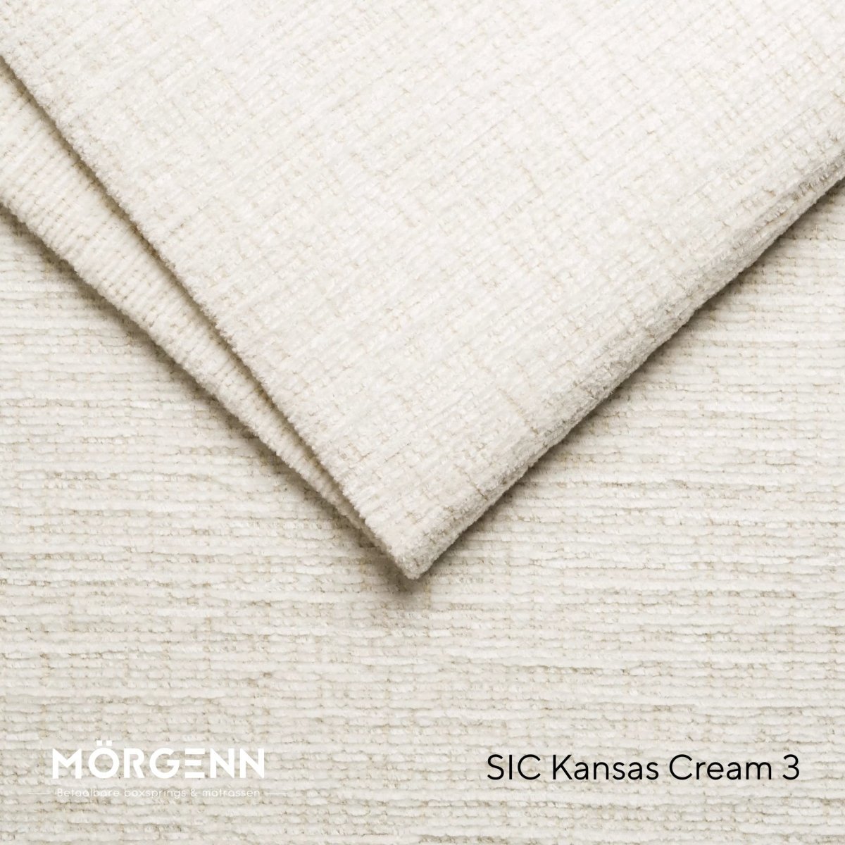 Mörgenn SIC Kansas Stofstaal - Chenille Stof voor Boxspring en Bed - Cream 3
