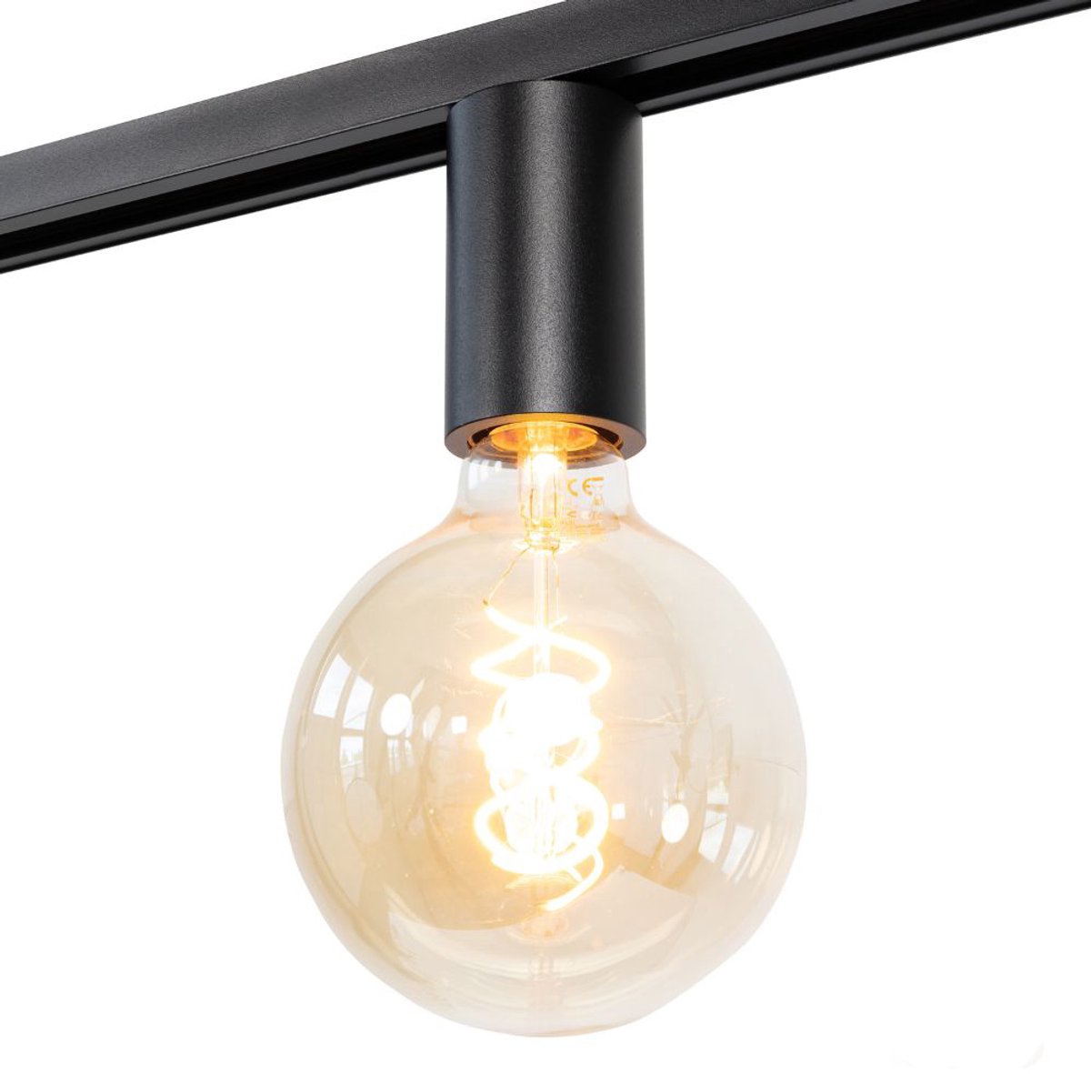 Qub Viror Base – E27 Fitting – Zwart – 1-Fase Railverlichting