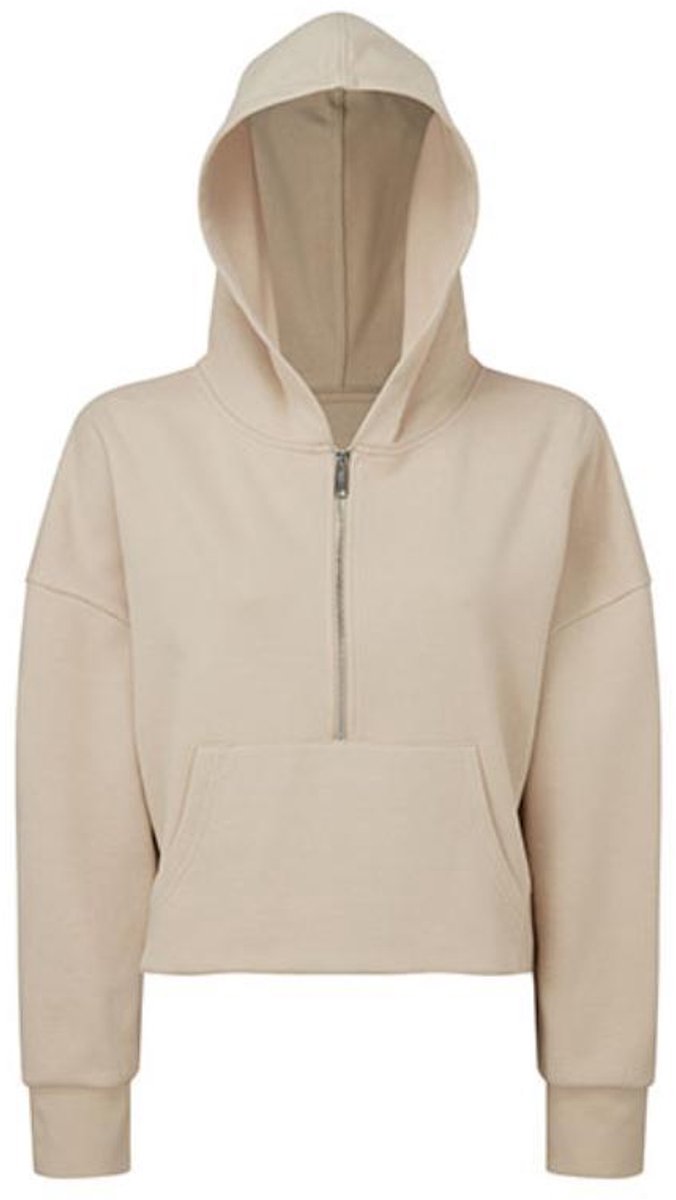 TriDri - Dames Hoodie met halve Rits - Nude maat XXS