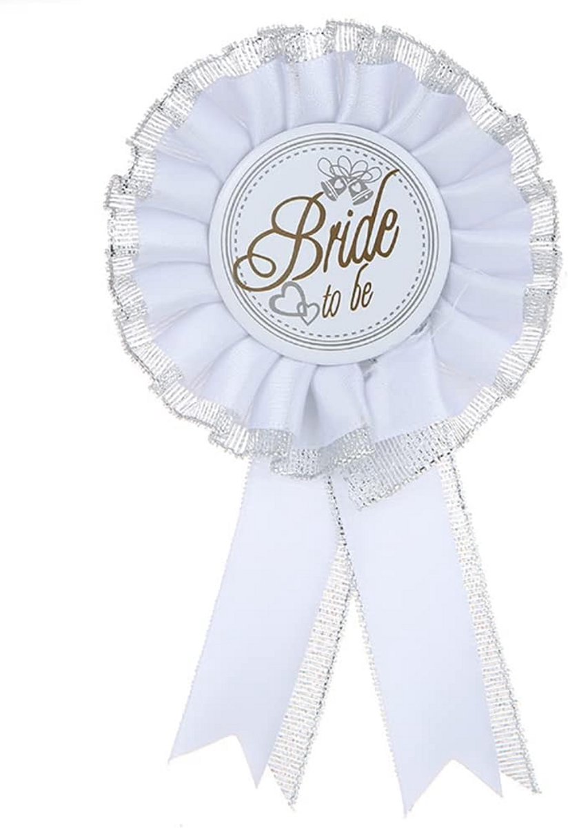 Decoratieve Bruid Pin Badge Satijnen Broche voor Aankomende Bruid - Bruiloft Accessoire